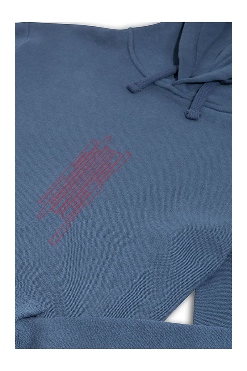 Navy Premium Cotton Bribed Design Pullover Hoodie