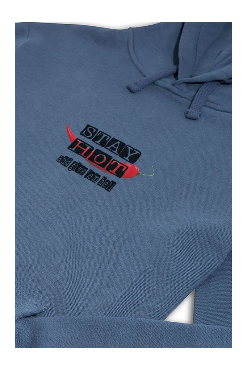 Navy Premium Cotton Stay Hot Design Pullover Hoodie