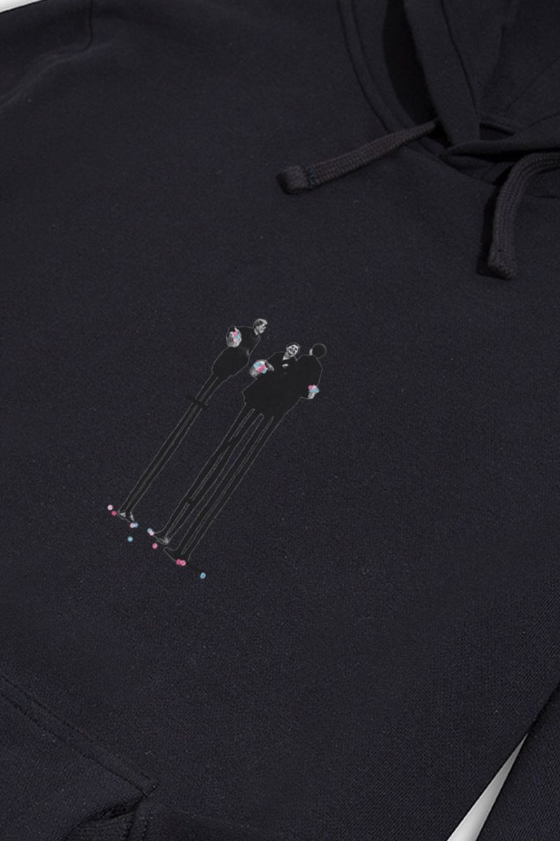 Black Premium Cotton Tall Grannies Design Pullover Hoodie
