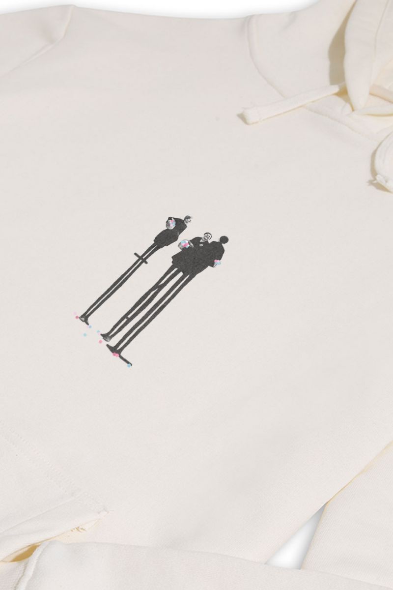 Ecru Premium Cotton Tall Grannies Design Pullover Hoodie