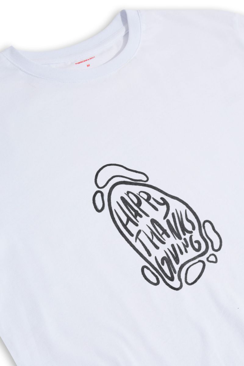 White Soft Fabric Thanksgiving Design Short Sleeve Tee