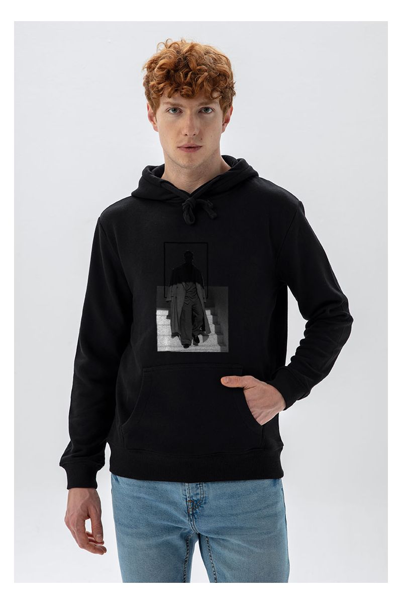 Black Premium Cotton The Man Design Pullover Hoodie