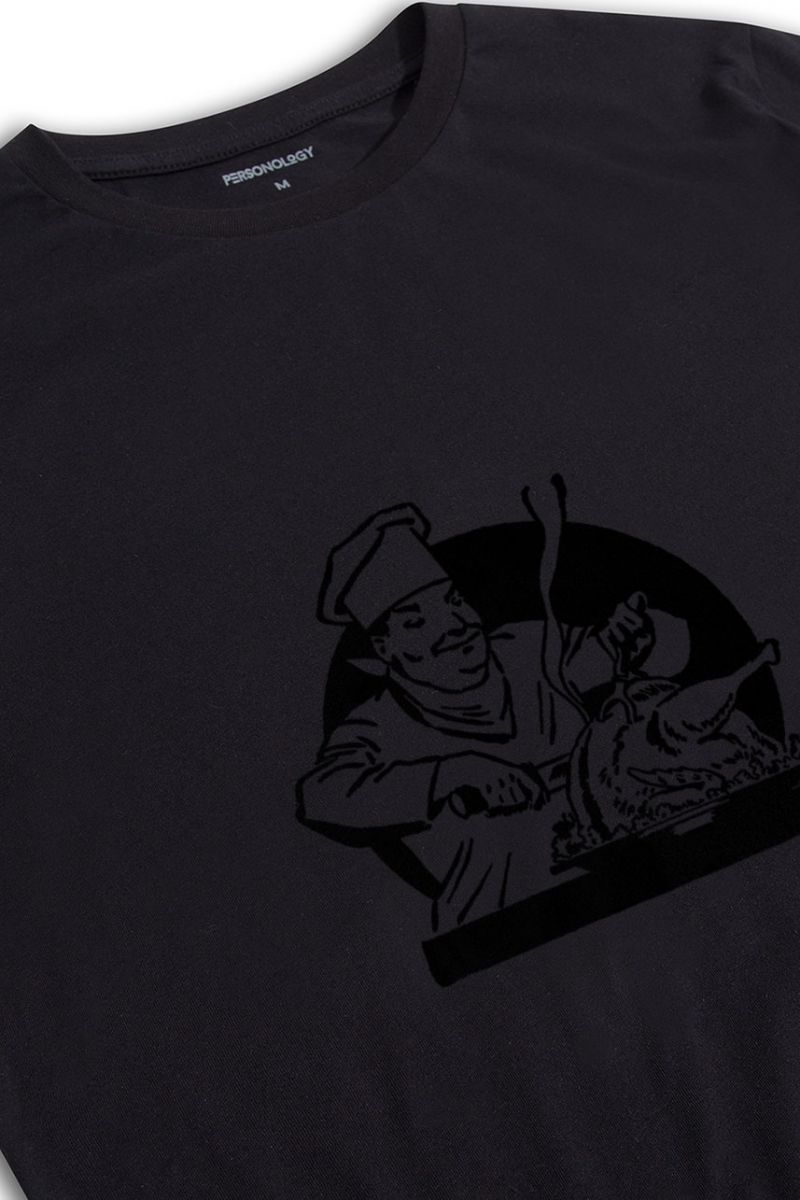 Black Soft Fabric Thanksgiving Design Short Sleeve Tee