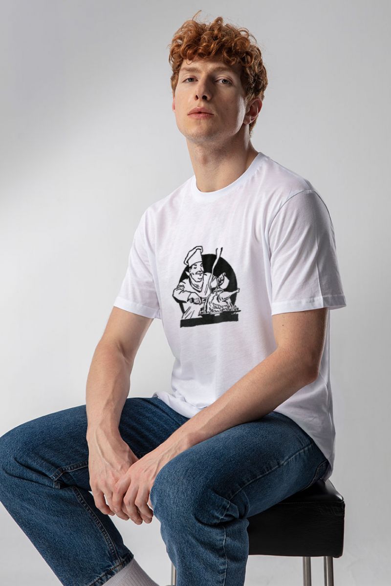 White Soft Fabric Thanksgiving Design Short Sleeve Tee