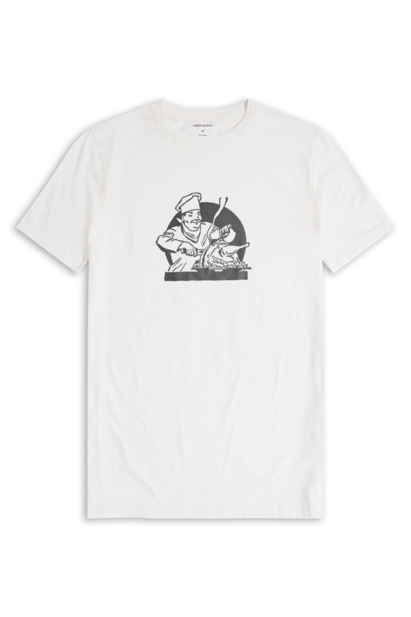 Off White Soft Fabric Thanksgiving Design Short Sleeve Tee