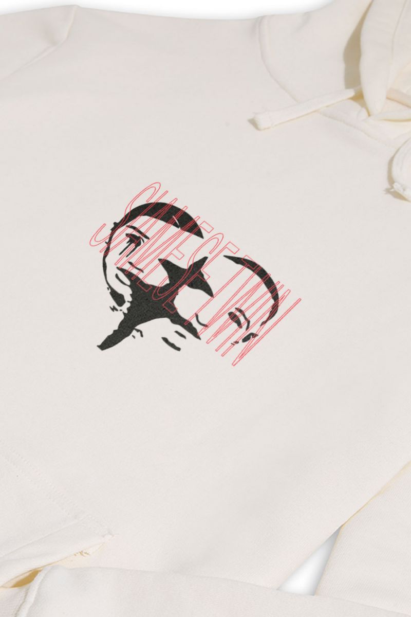 Ecru Premium Cotton Siamese Twin Design Pullover Hoodie