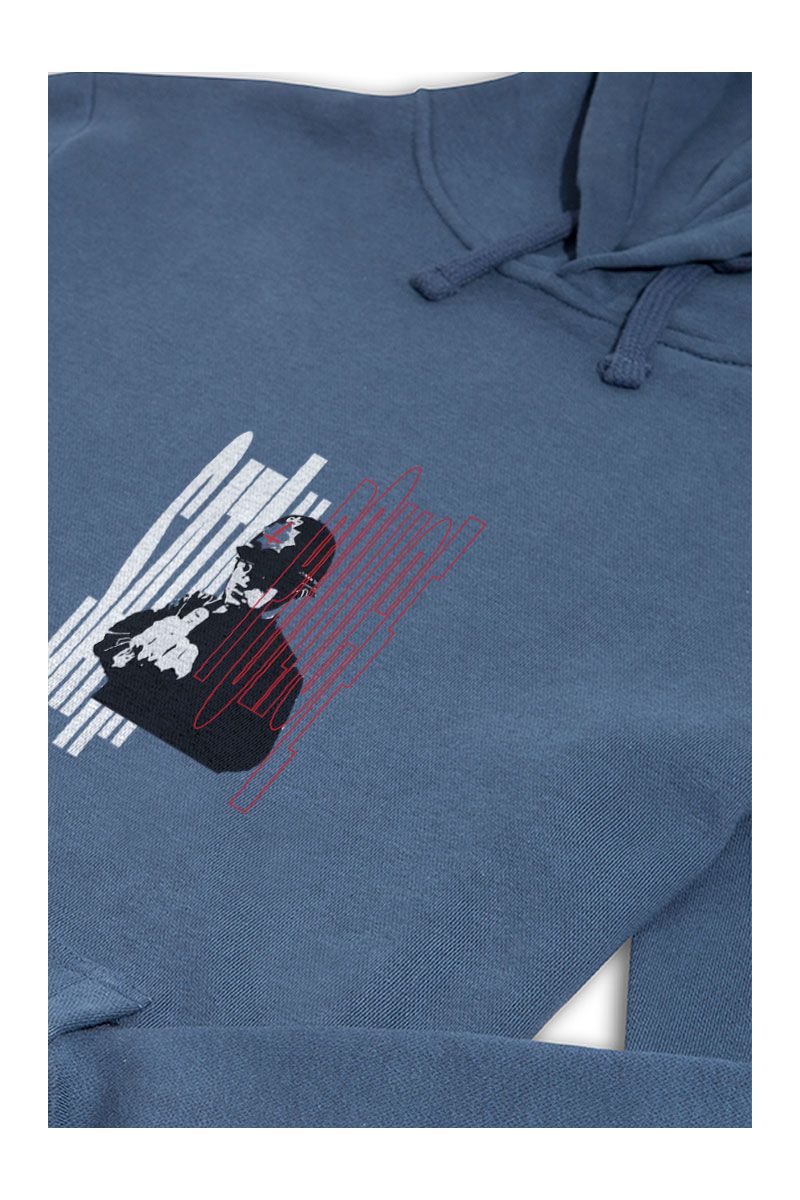 Navy Premium Cotton Bribed Design Pullover Hoodie