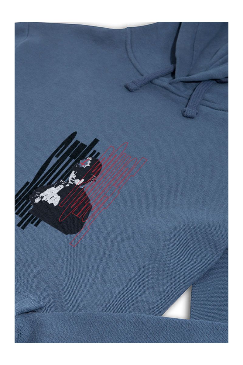 Navy Premium Cotton Bribed Design Pullover Hoodie
