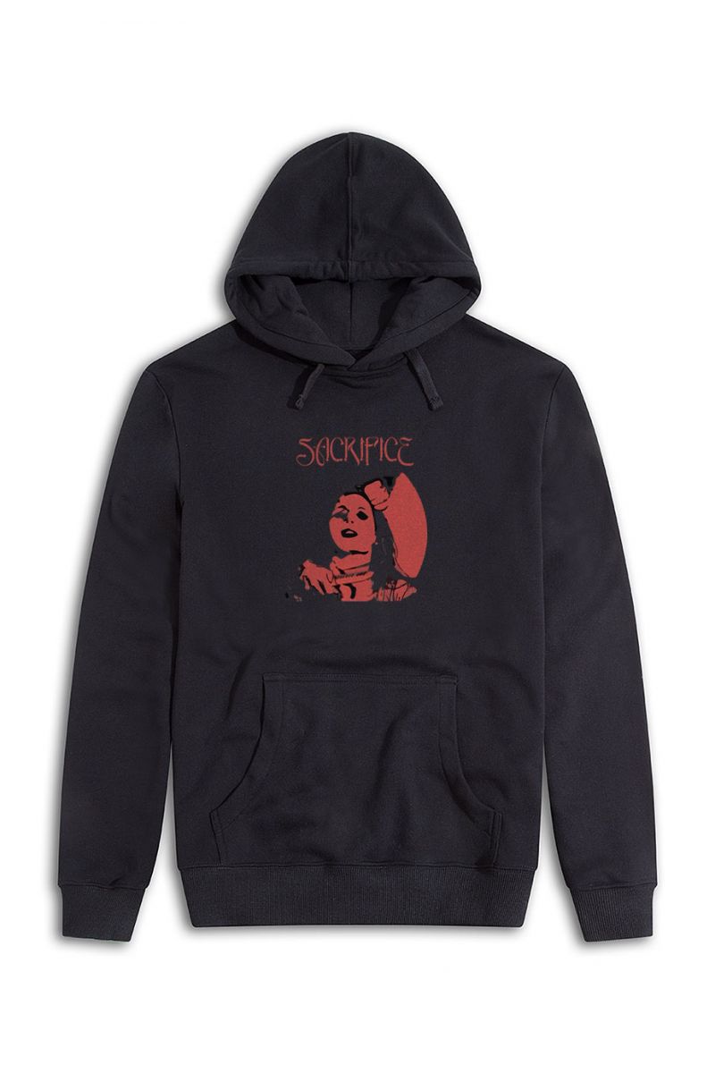 Black Premium Cotton Sacrifice Design Pullover Hoodie