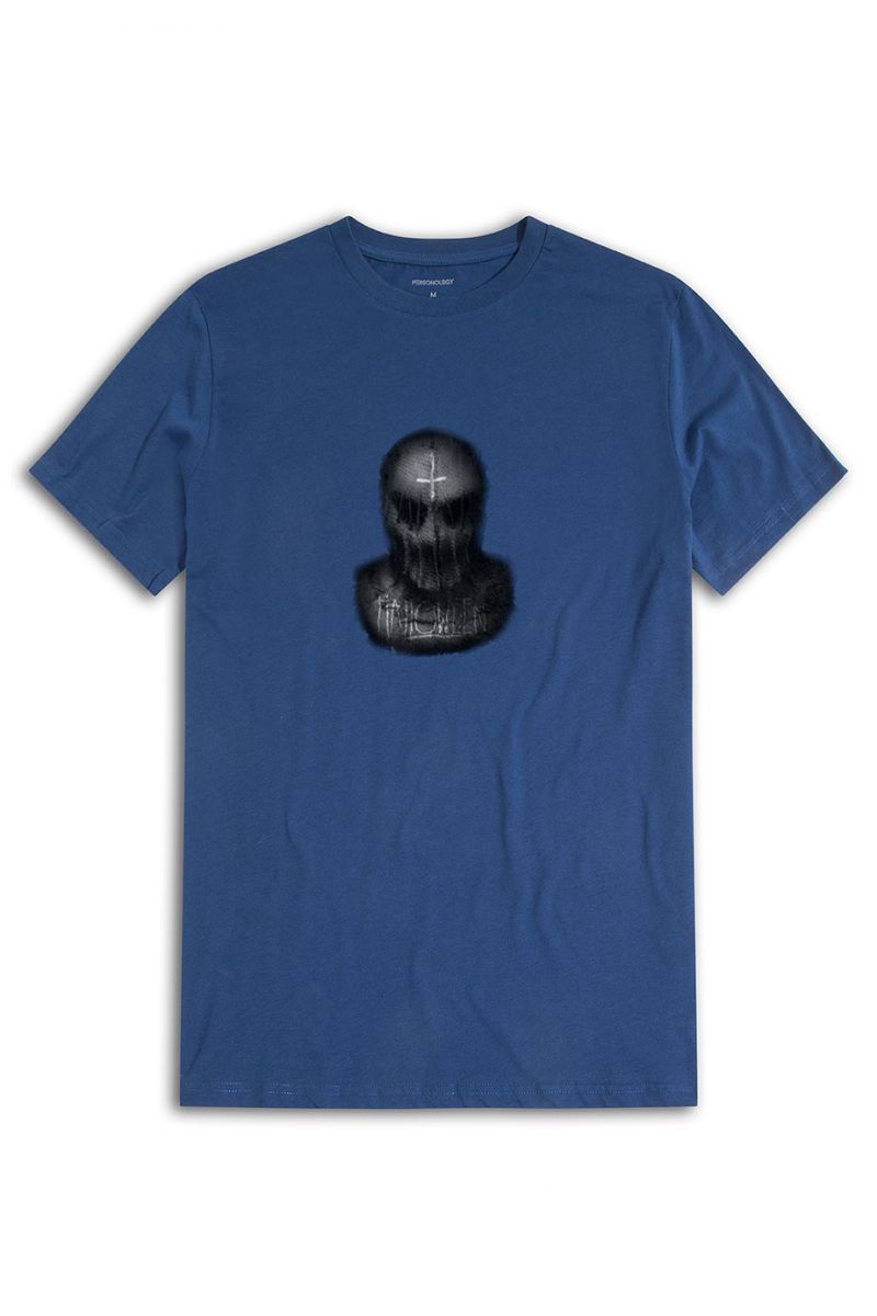 Navy Soft Fabric Halloween Design Short Sleeve Tee