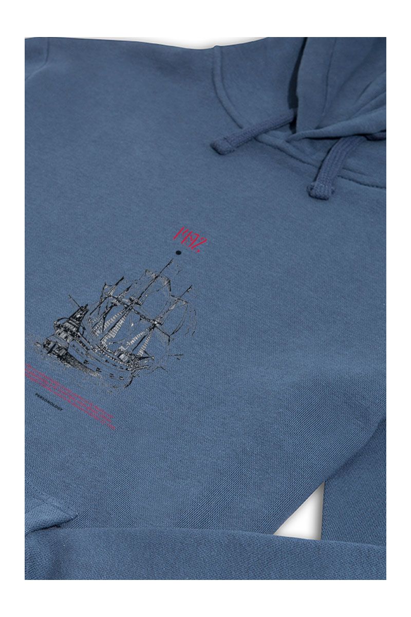 Navy Premium Cotton Columbus Day Design Pullover Hoodie
