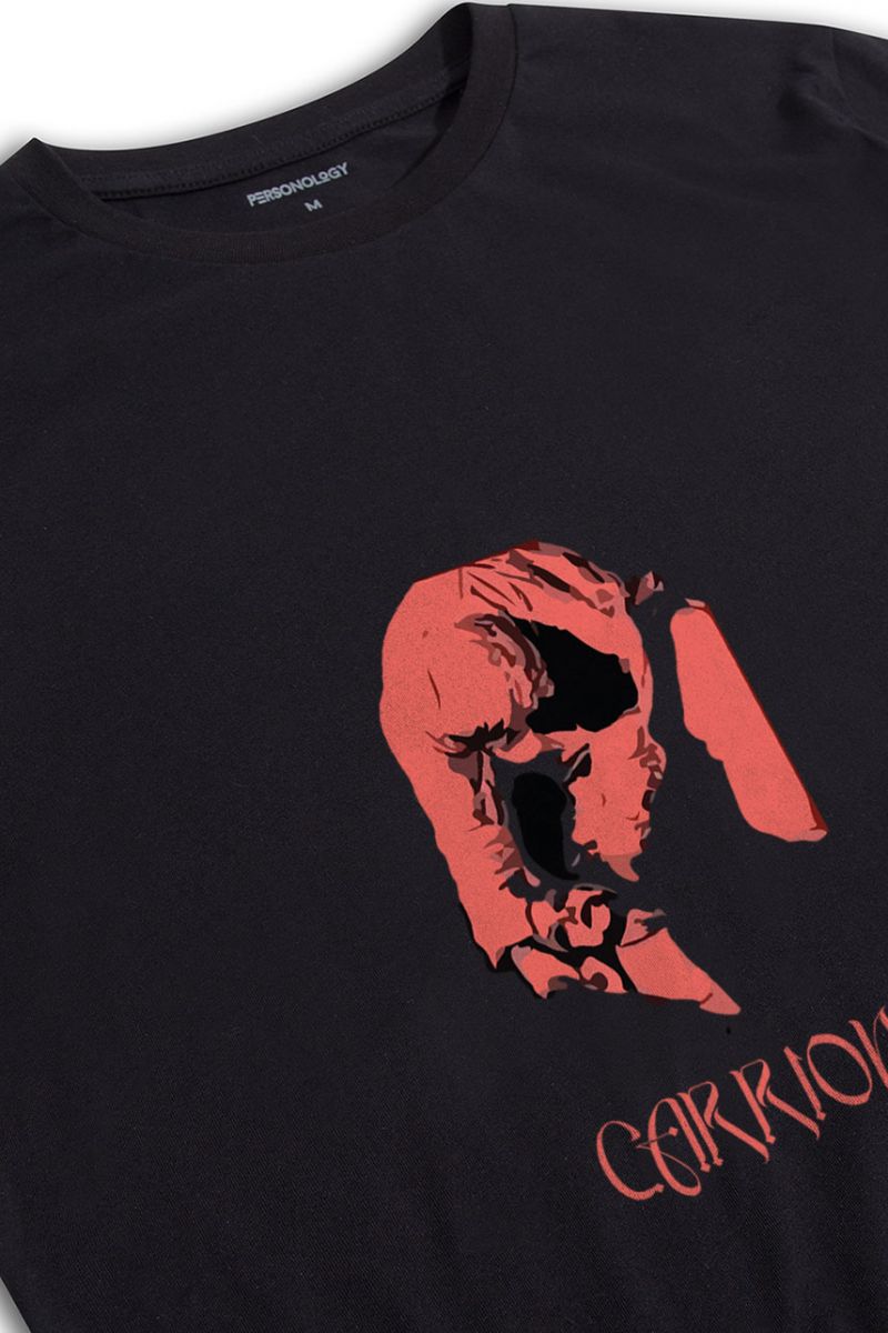 Black Soft Fabric Sacrifice Design Short Sleeve Tee