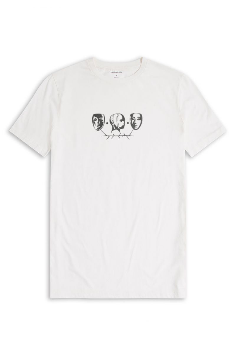 Off White Soft Fabric Bodys Design Short Sleeve Tee