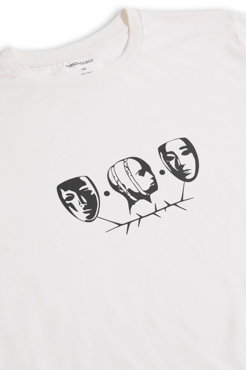 Off White Soft Fabric Bodys Design Short Sleeve Tee