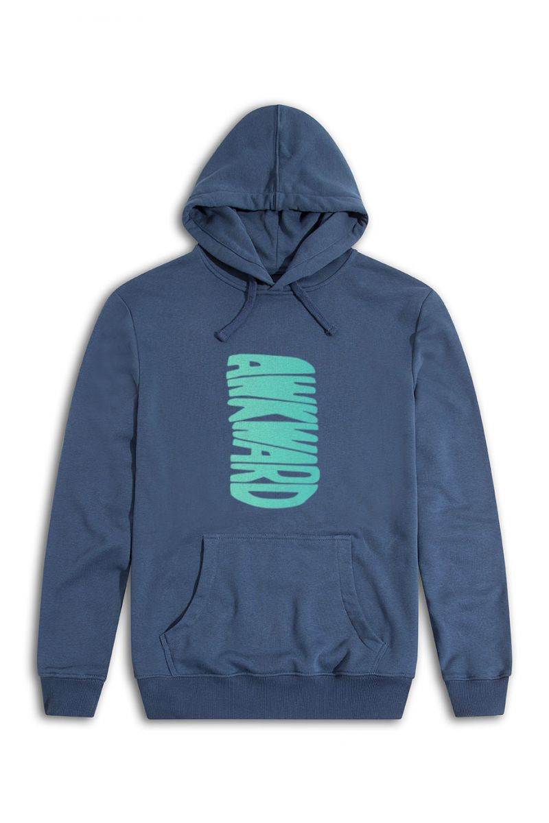 Navy Premium Cotton Awkward Design Pullover Hoodie