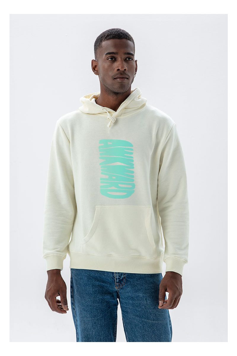 Ecru Premium Cotton Awkward Design Pullover Hoodie