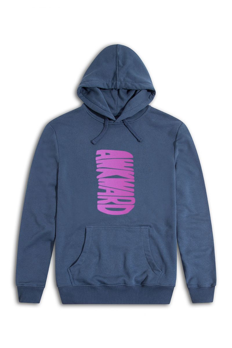 Navy Premium Cotton Awkward Design Pullover Hoodie