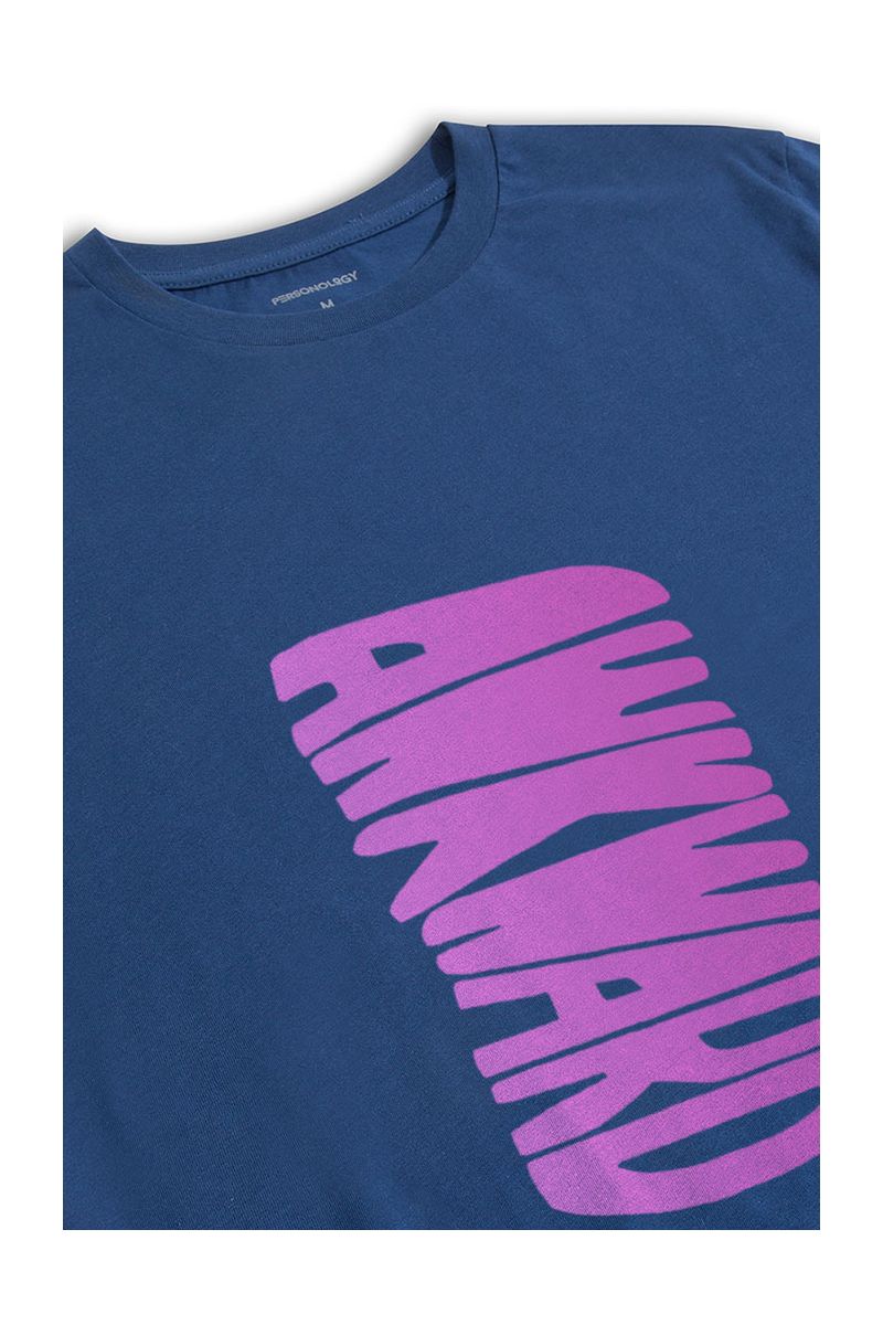 Navy Soft Fabric Awkward Design Short Sleeve Tee