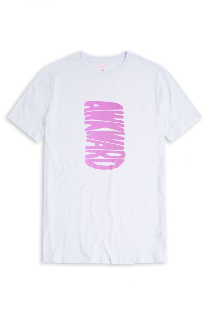 White Soft Fabric Awkward Design Short Sleeve Tee