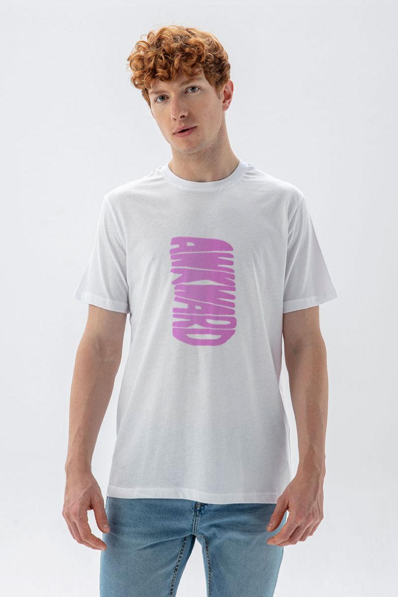 White Soft Fabric Awkward Design Short Sleeve Tee
