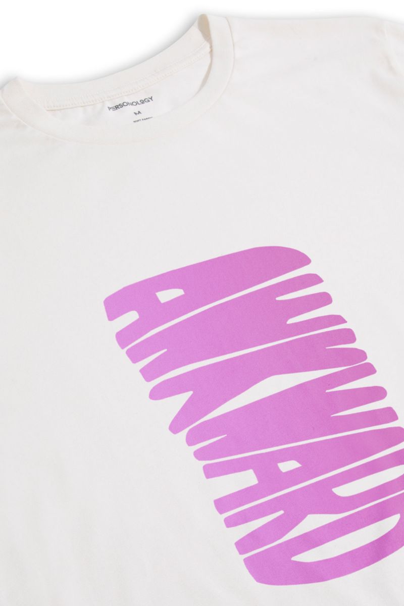 Off White Soft Fabric Awkward Design Short Sleeve Tee
