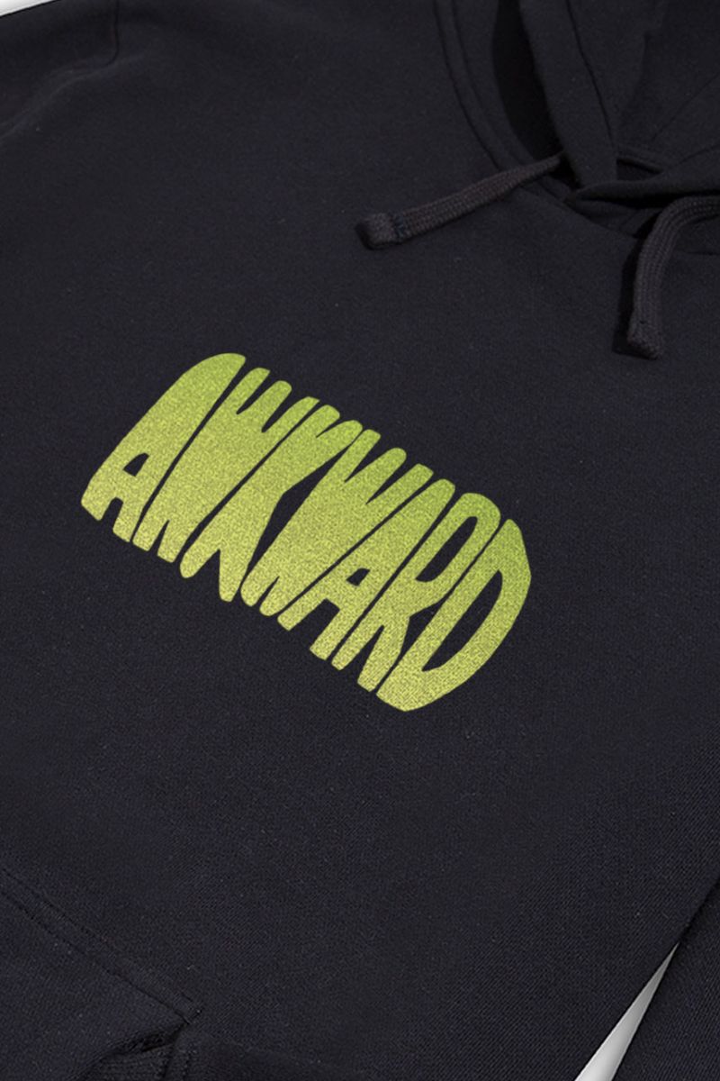 Black Premium Cotton Awkward Design Pullover Hoodie
