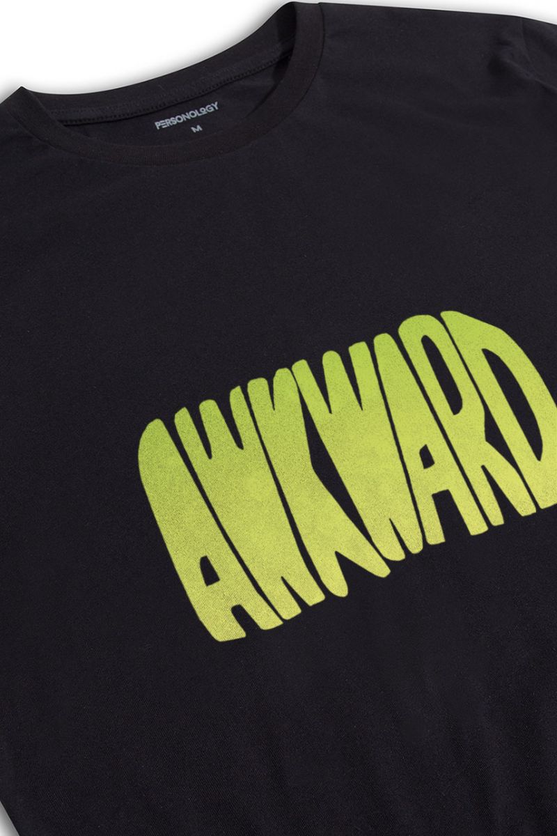 Black Soft Fabric Awkward Design Short Sleeve Tee