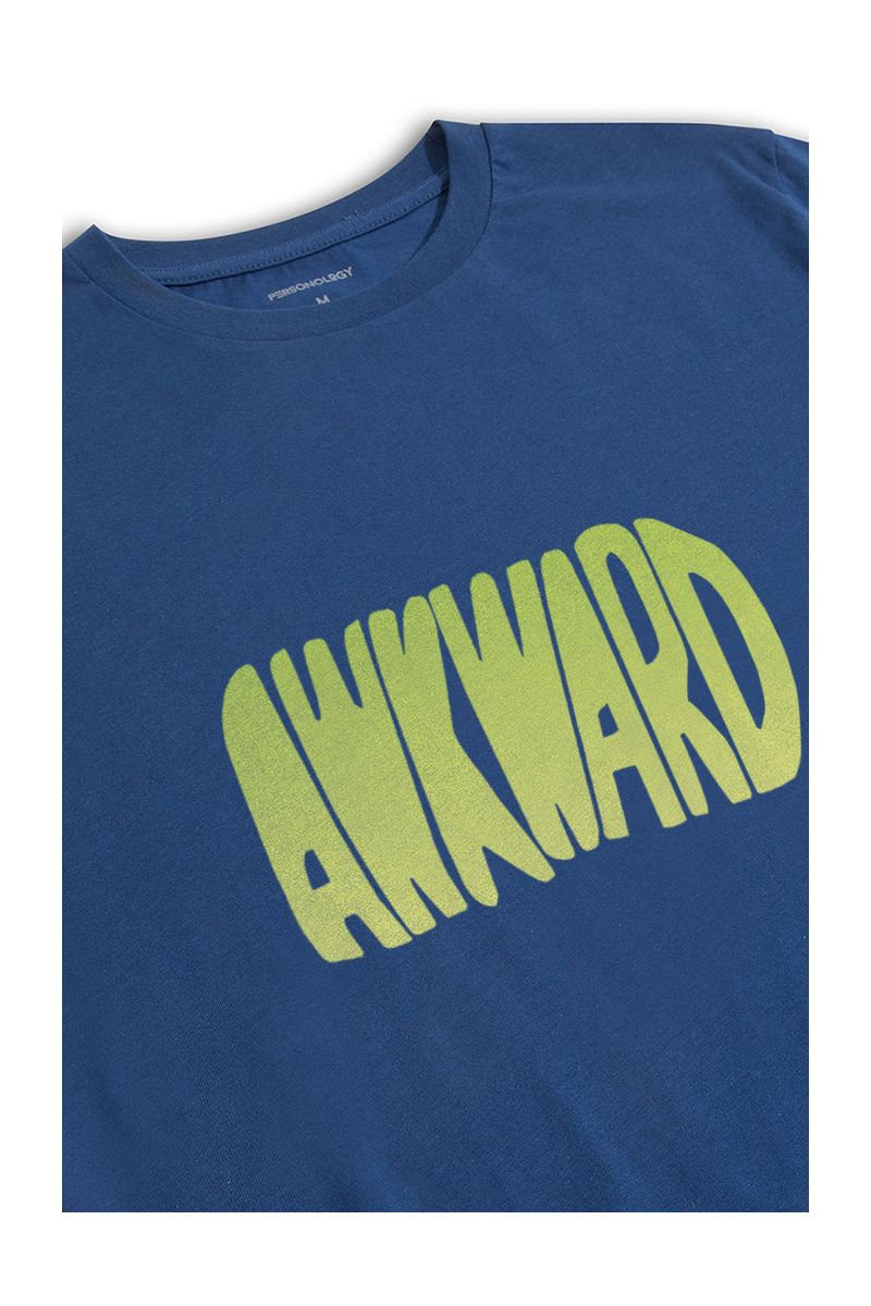 Navy Soft Fabric Awkward Design Short Sleeve Tee