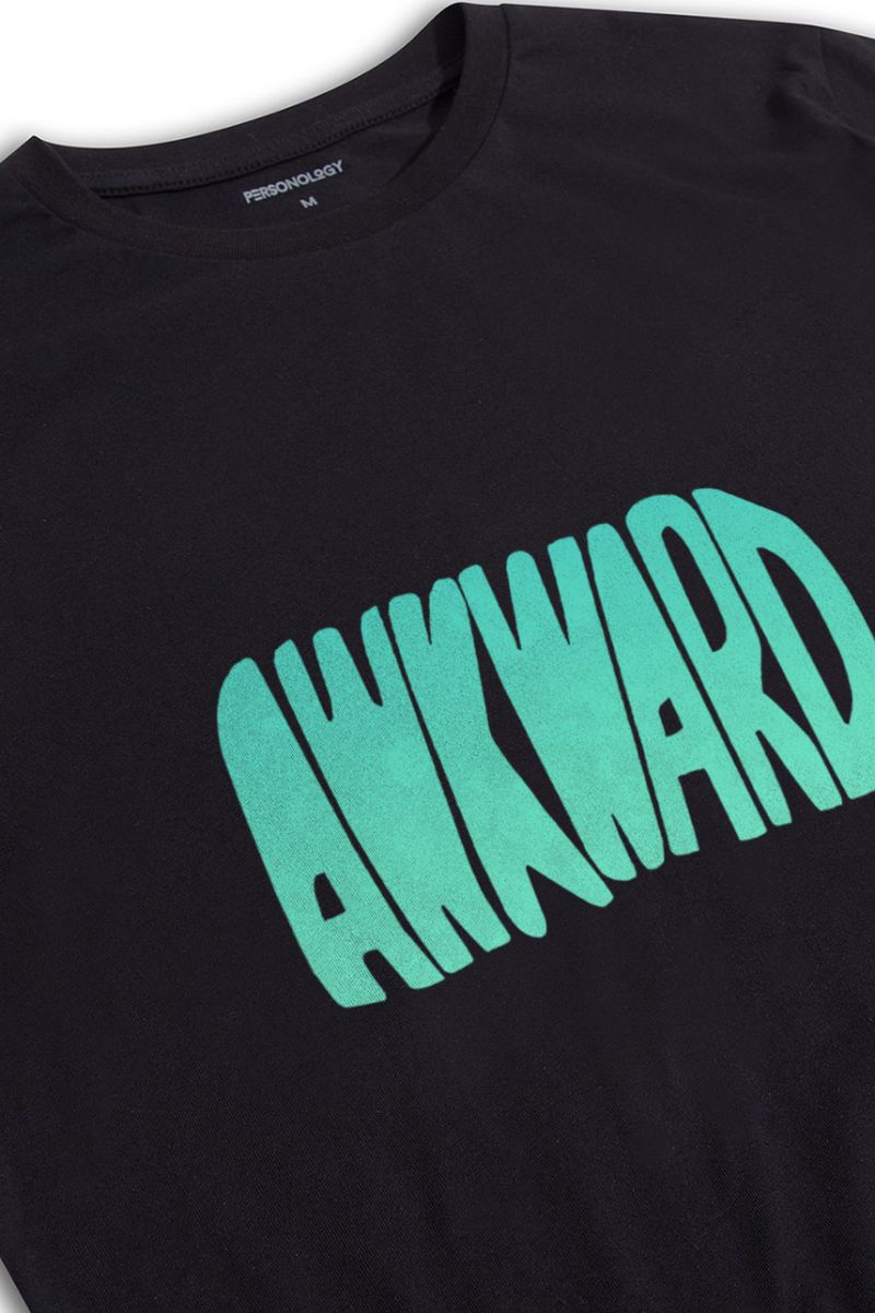 Black Soft Fabric Awkward Design Short Sleeve Tee