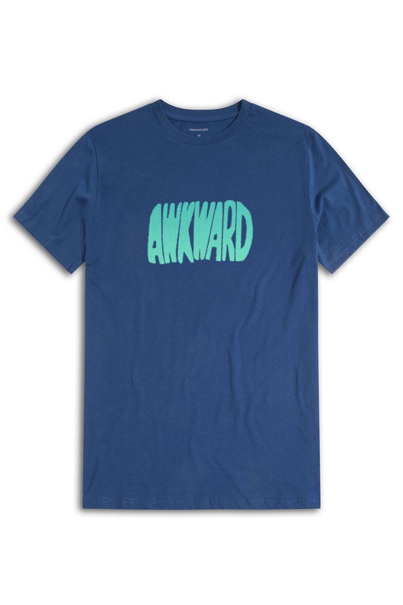 Navy Soft Fabric Awkward Design Short Sleeve Tee