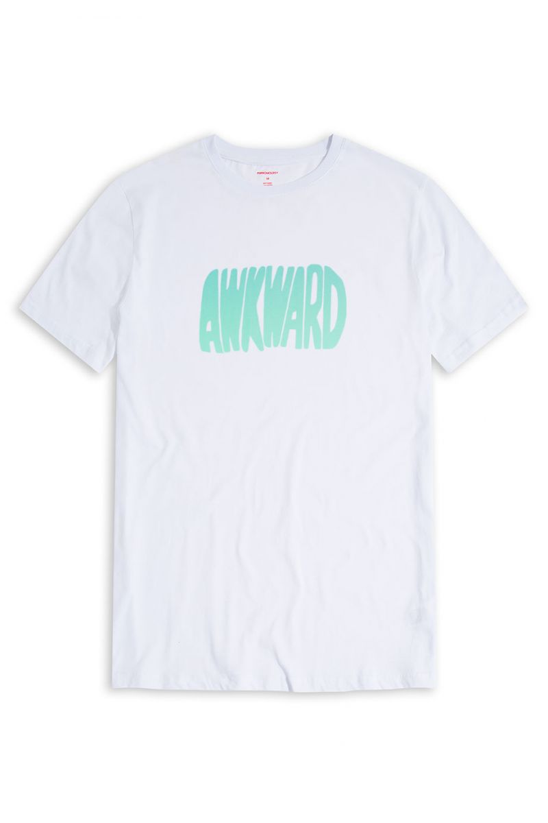 White Soft Fabric Awkward Design Short Sleeve Tee