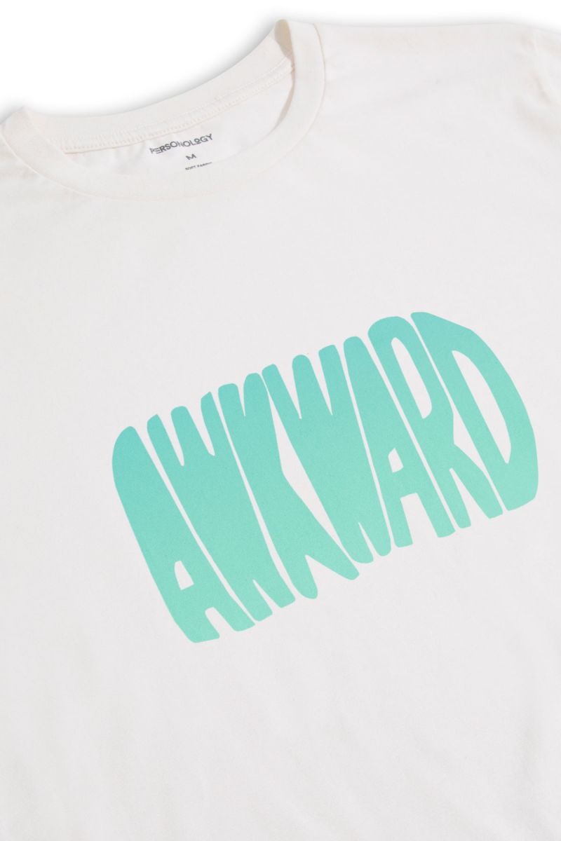 Off White Soft Fabric Awkward Design Short Sleeve Tee