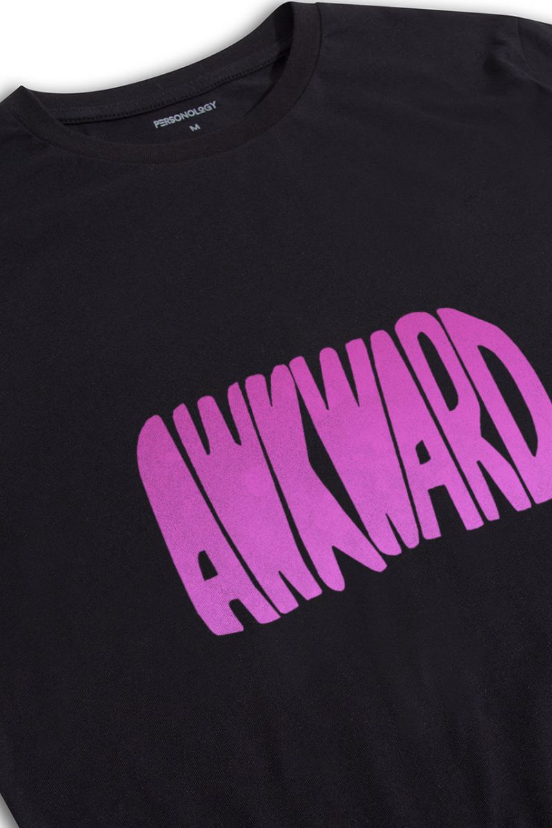 Black Soft Fabric Awkward Design Short Sleeve Tee