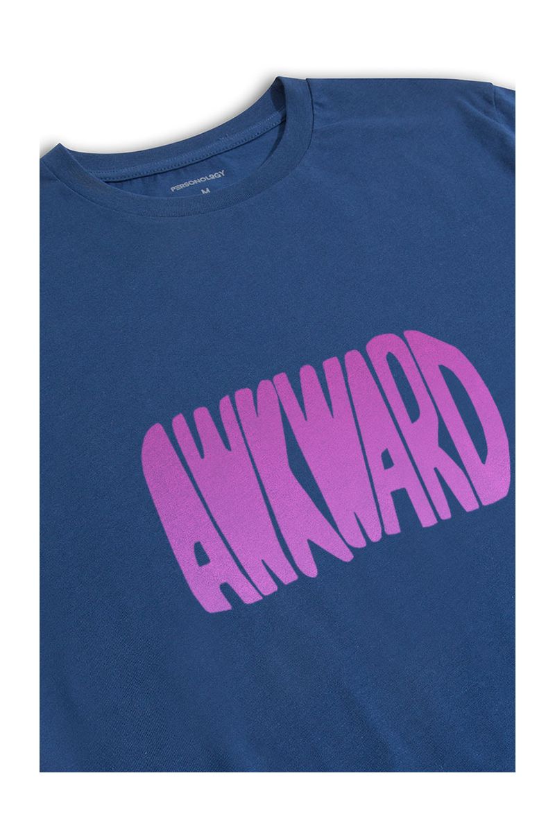 Navy Soft Fabric Awkward Design Short Sleeve Tee