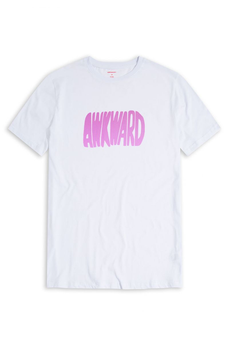 White Soft Fabric Awkward Design Short Sleeve Tee