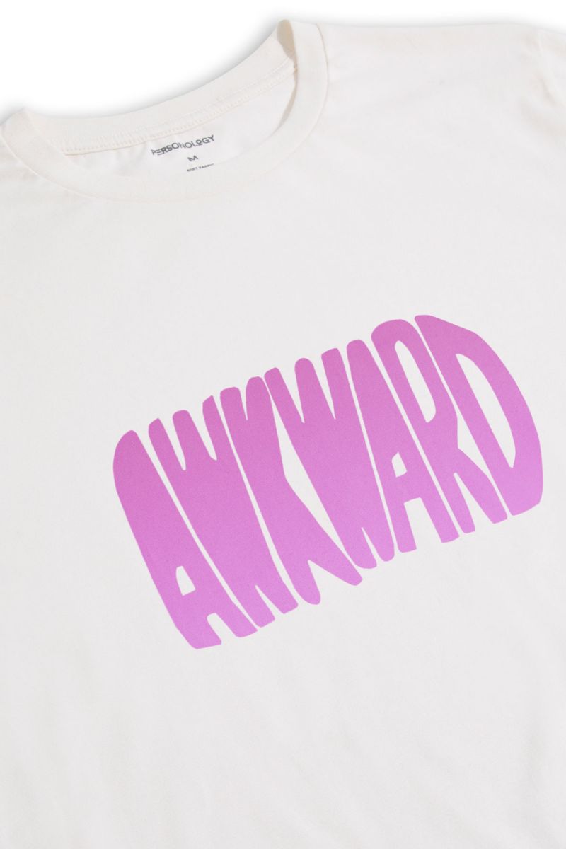 Off White Soft Fabric Awkward Design Short Sleeve Tee