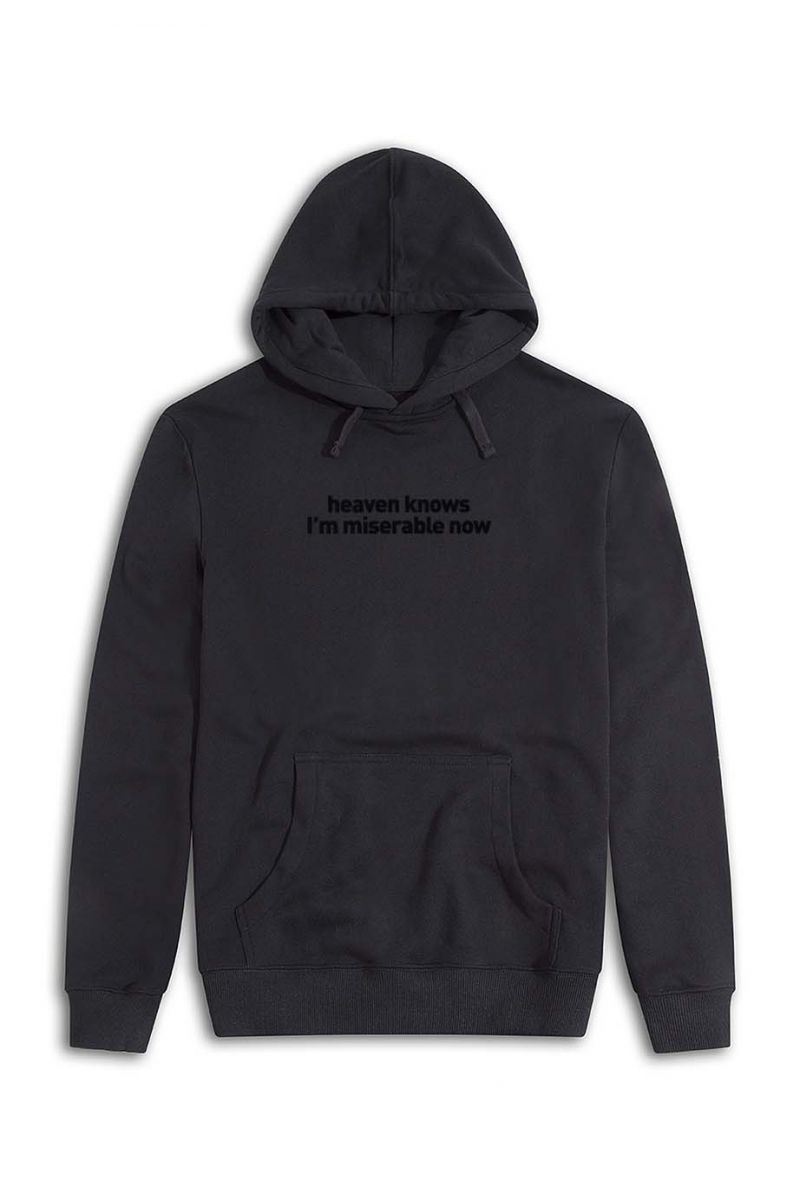 Black Premium Cotton heaven knows I'm misarable now Design Pullover Hoodie