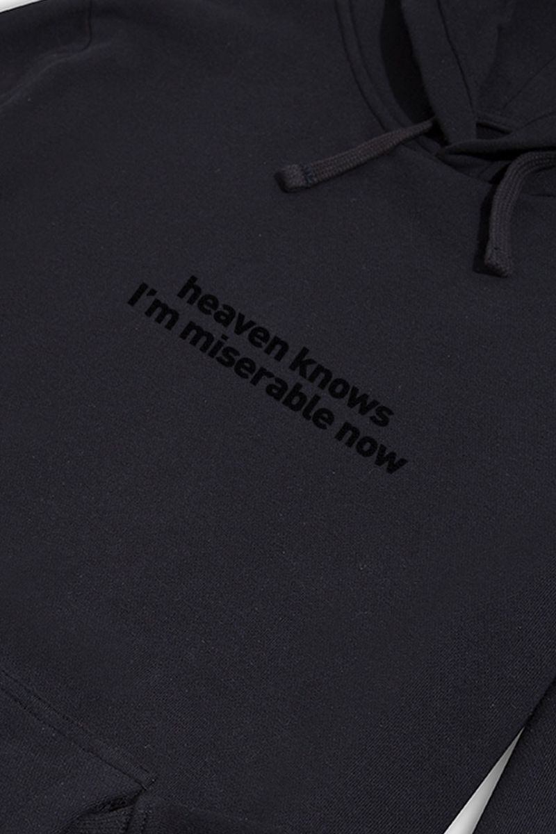 Black Premium Cotton heaven knows I'm misarable now Design Pullover Hoodie