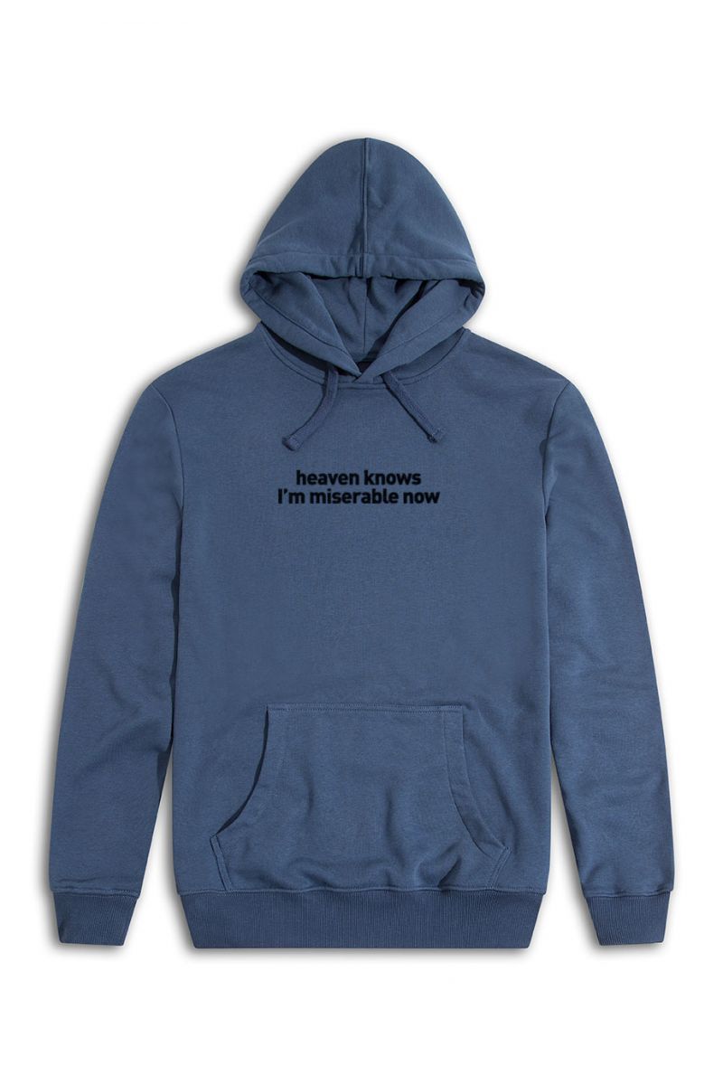Navy Premium Cotton heaven knows I'm misarable now Design Pullover Hoodie