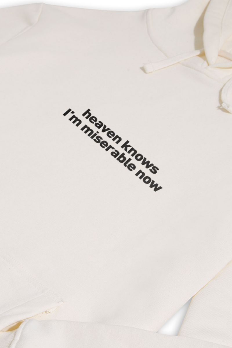 Ecru Premium Cotton heaven knows I'm misarable now Design Pullover Hoodie