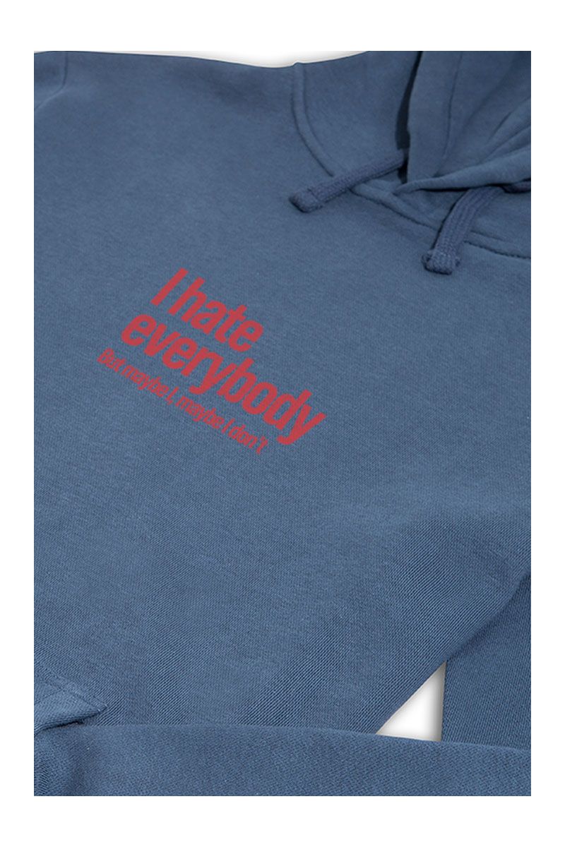 Navy Premium Cotton I hate everybody But maybe I, maybe I dont Design Pullover Hoodie