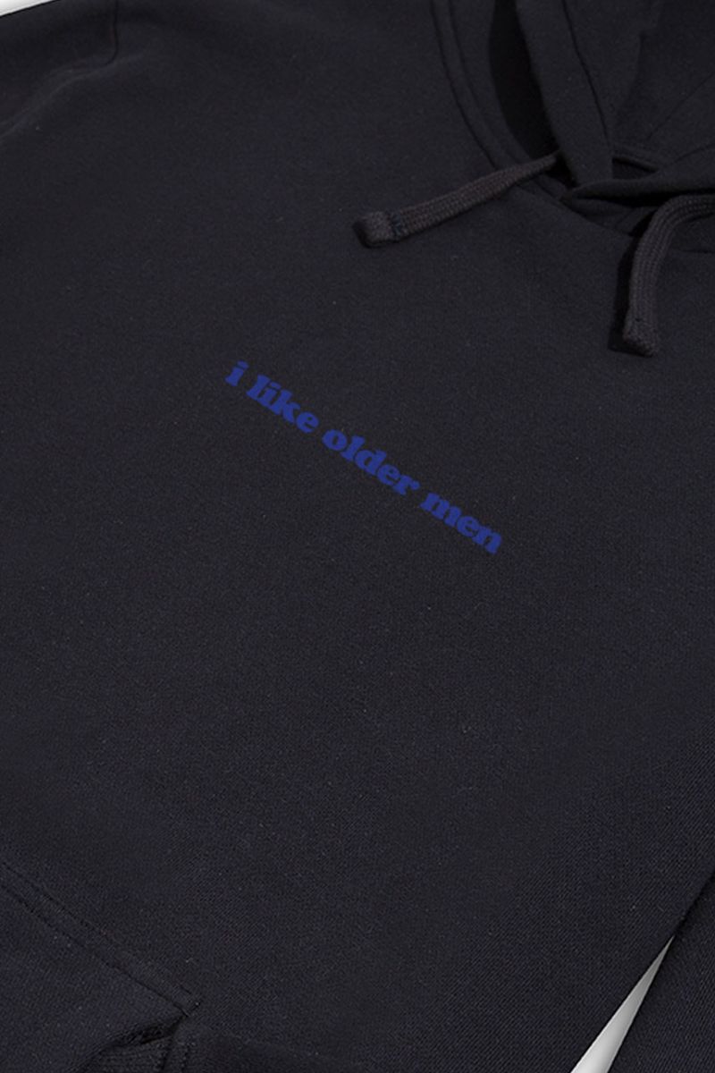 Black Premium Cotton I like older men Design Pullover Hoodie