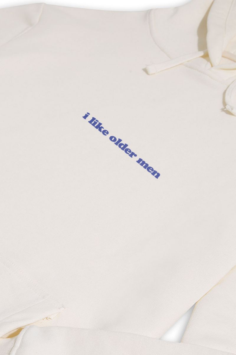 Ecru Premium Cotton I like older men Design Pullover Hoodie