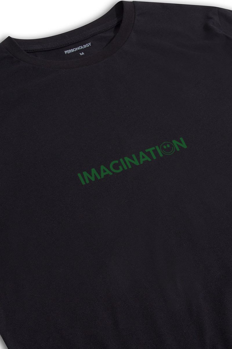 Black Soft Fabric imagination Design Short Sleeve Tee