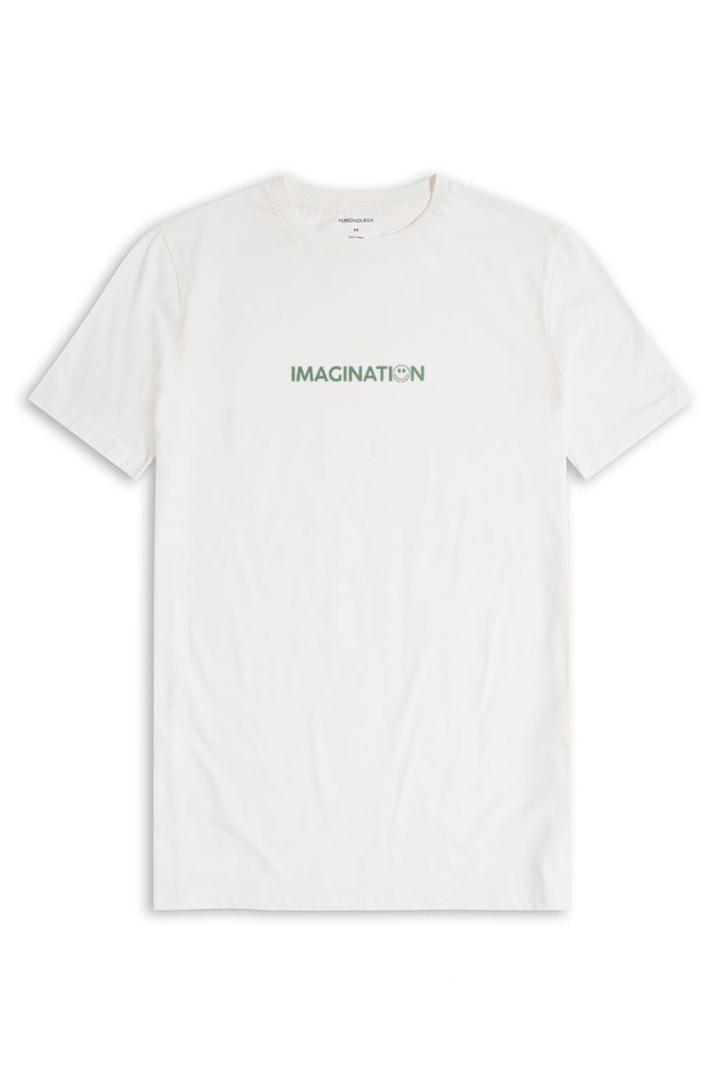 Off White Soft Fabric imagination Design Short Sleeve Tee