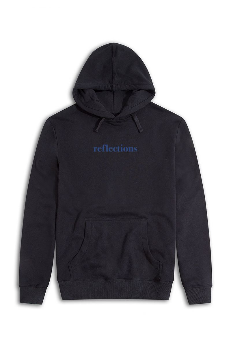 Black Premium Cotton reflections Design Pullover Hoodie