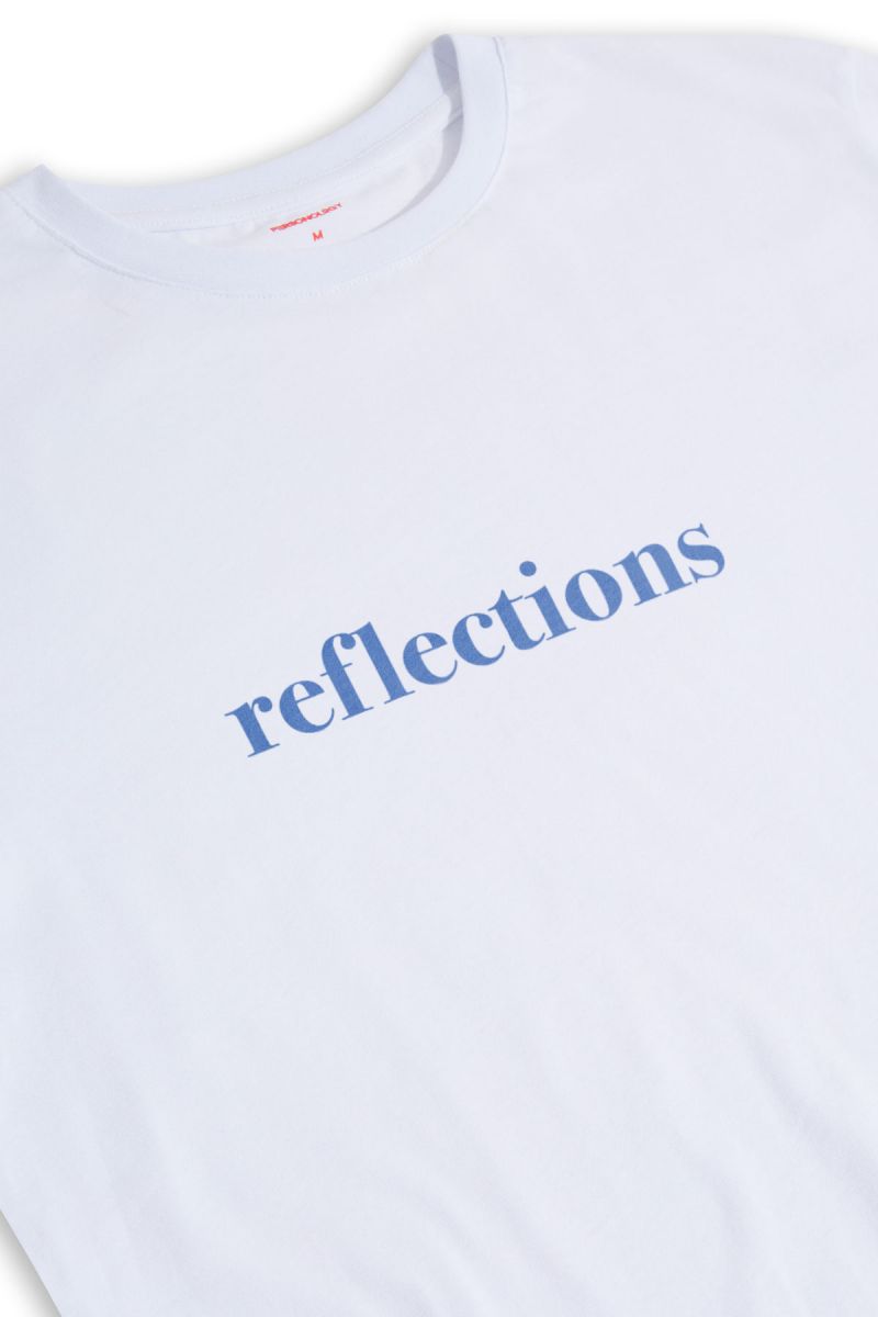 White Soft Fabric reflections Design Short Sleeve Tee