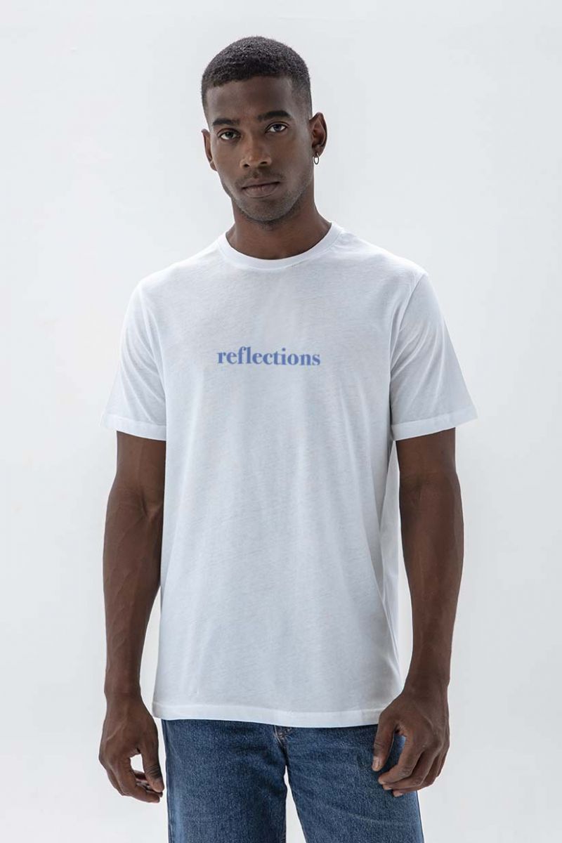 White Soft Fabric reflections Design Short Sleeve Tee
