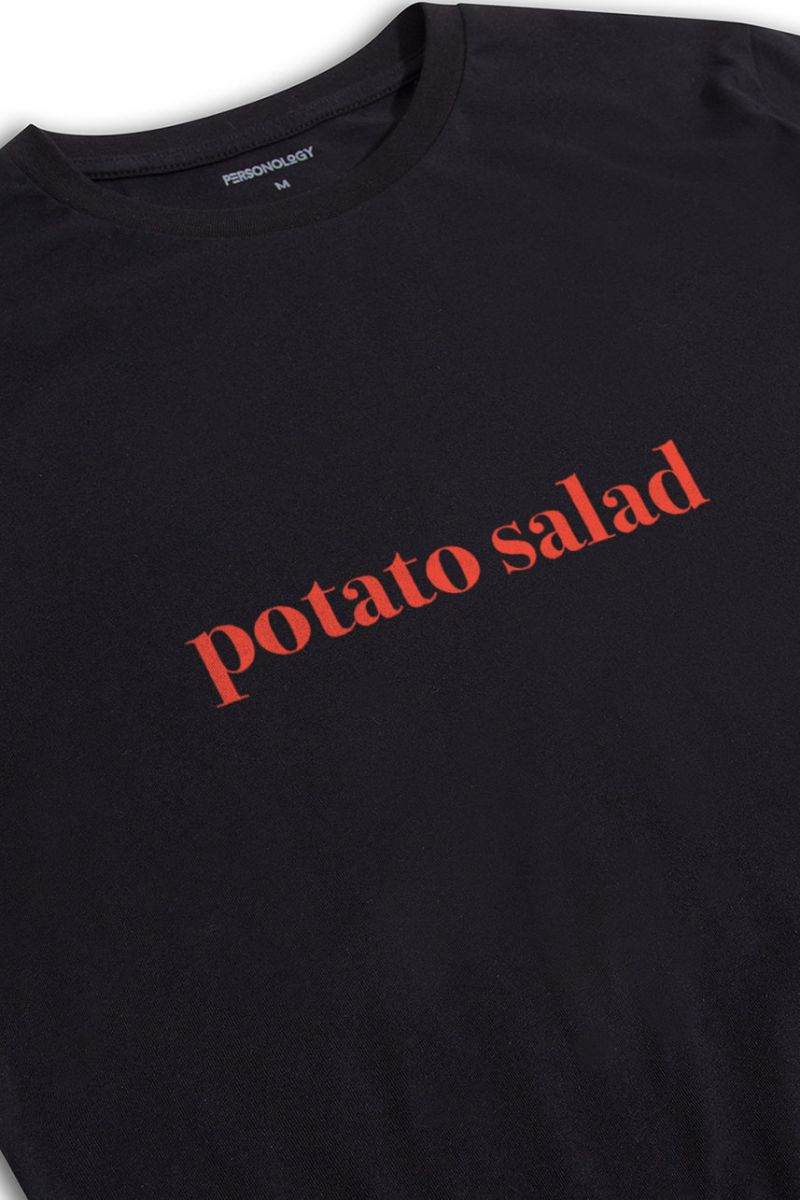 Black Soft Fabric potato salad Design Short Sleeve Tee