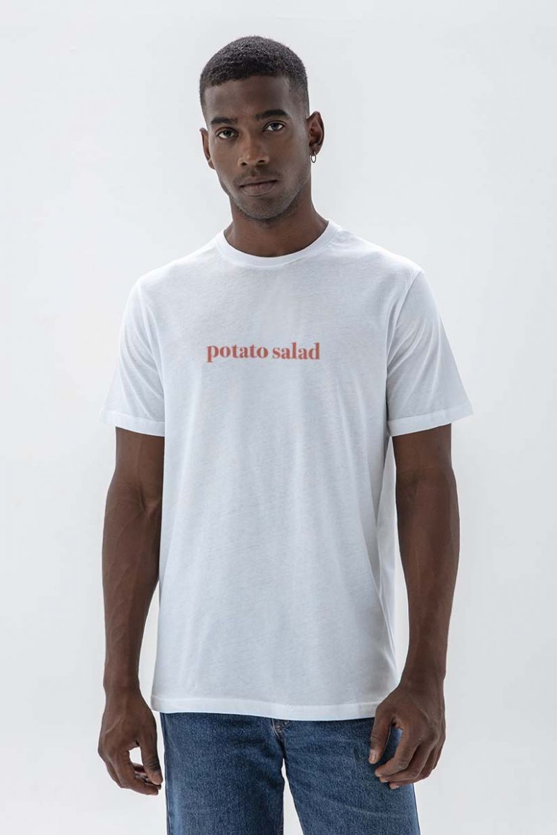 White Soft Fabric potato salad Design Short Sleeve Tee